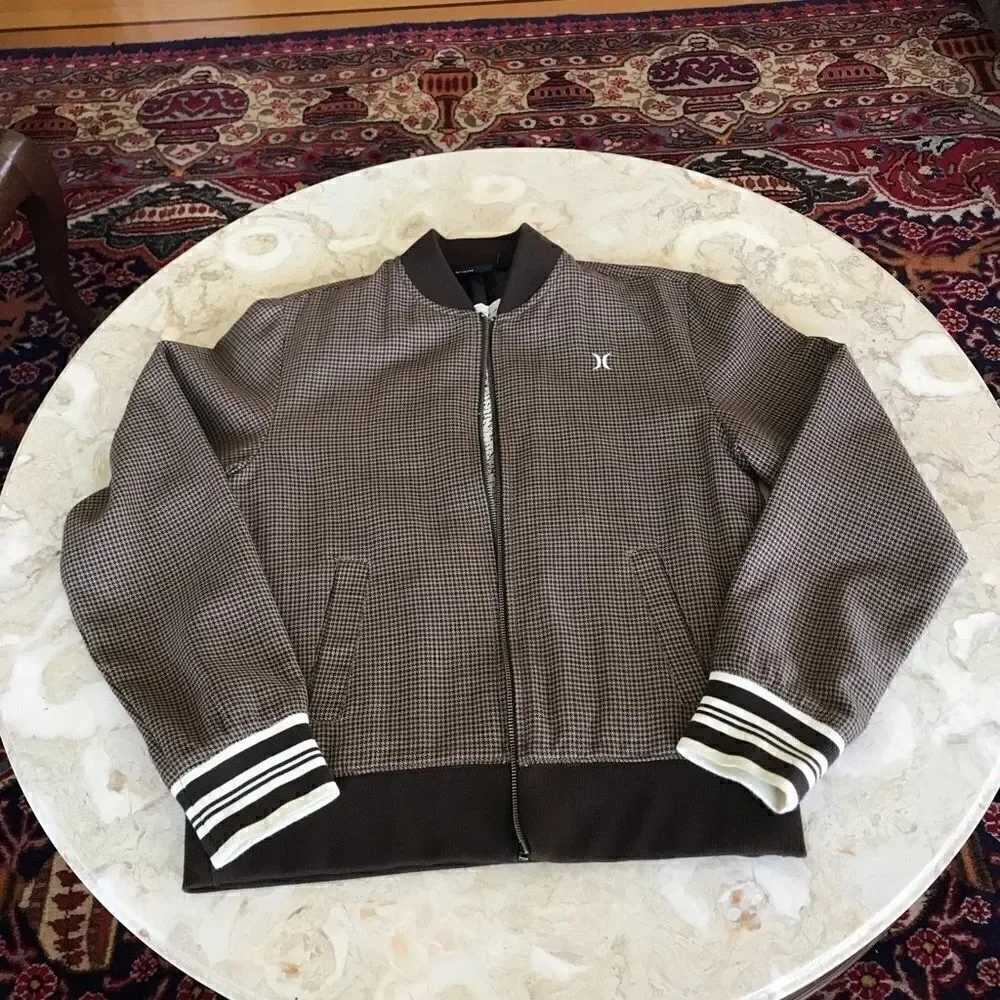Vintage Hurley Houndstooth Mod Style Bomber Jacket - Picture 5 of 6